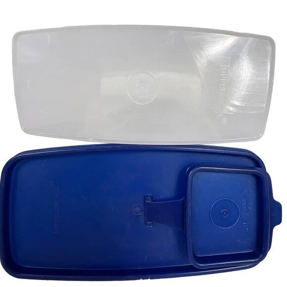 Tupperware Vtg 90's Modular Mates Super Cereal Keeper Store N Pour & Seal Blue - Picture 6 of 12